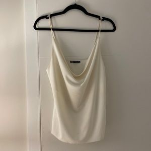 White cowl neck camisole